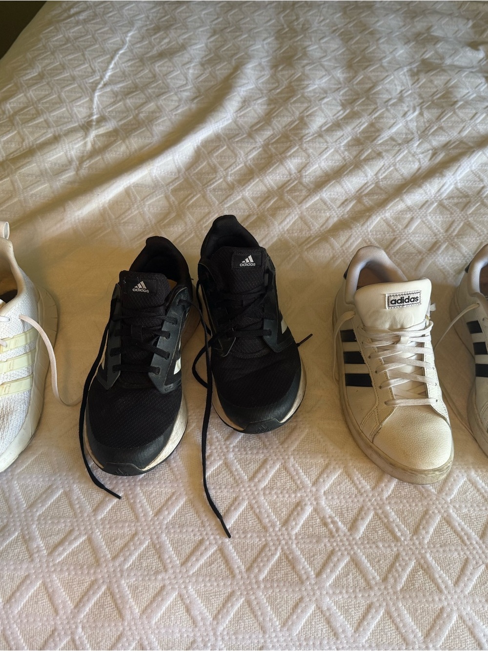 BUNDLE Adidas Black and White Athletic Sneakers - Classic Lace-Up Pair